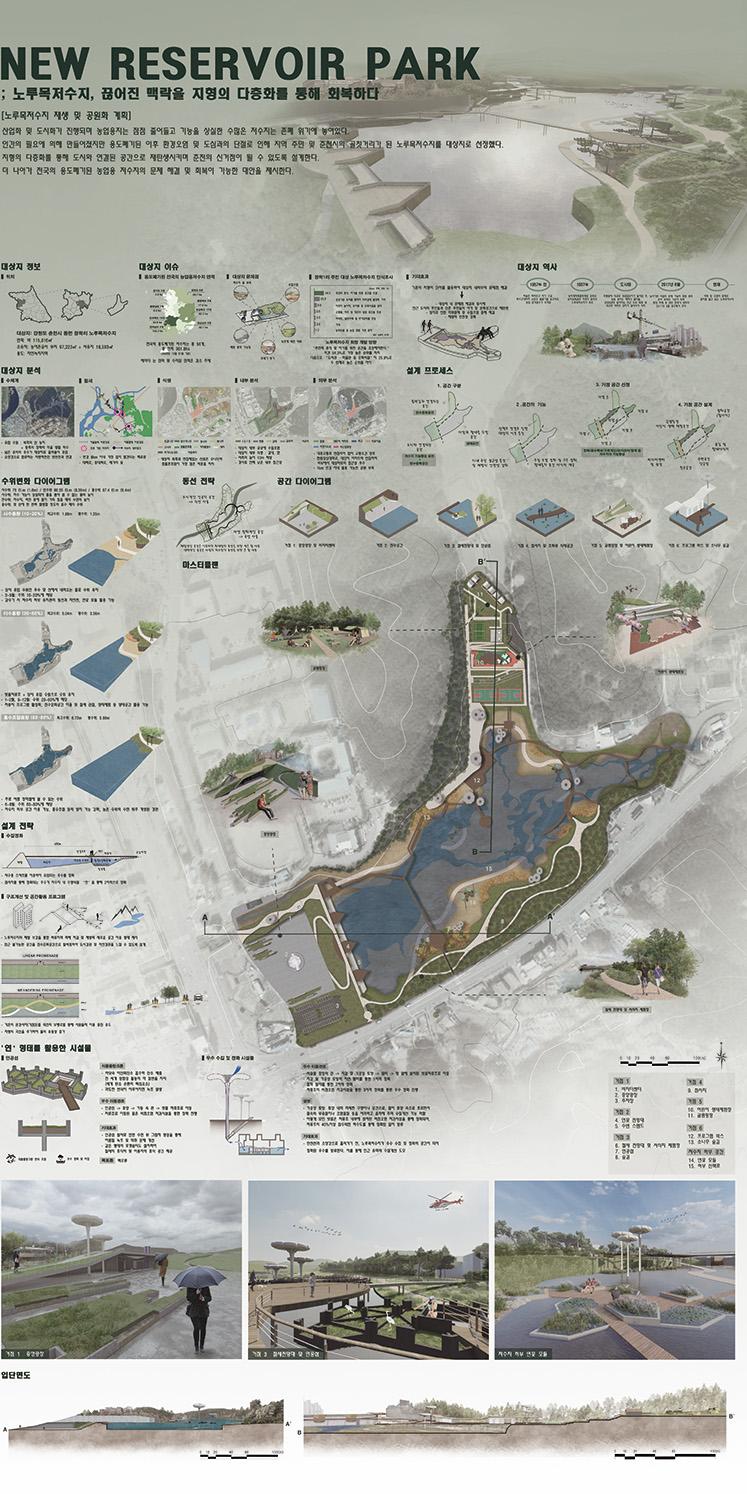김지현, 김소담-Green Multifloor : 노루목저수지, 끊어진 맥락을 지형의 다층화를 통해 회복하다 대표이미지